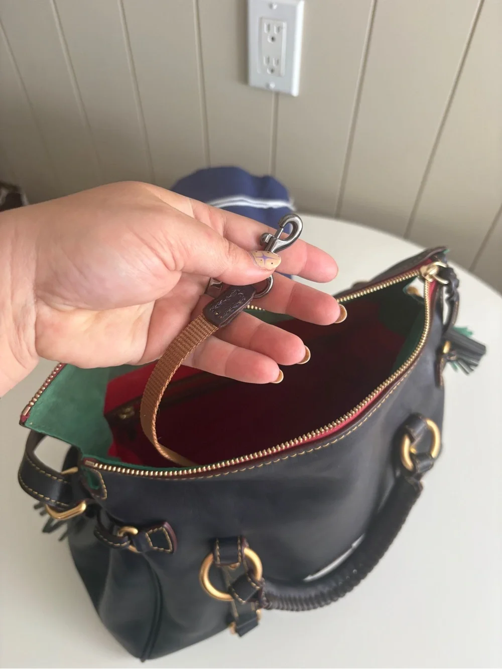 Navy Dooney & Bourke Florentine Satchel
